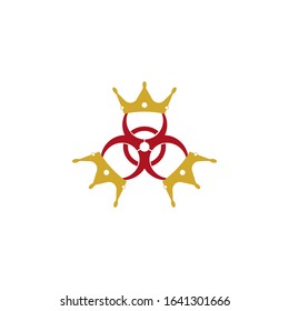 Coronavirus icon vector, sign. Crown and virus sign vector.