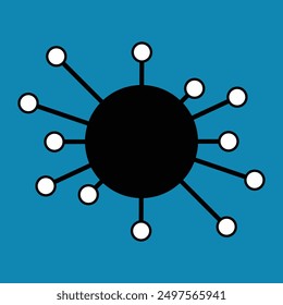 Coronavirus icon, viral infection symbol art.