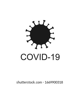 Coronavirus icon. Virus disease symbol. Influenza epidemic logo. Covid-19 sign. Black silhouette isolated on white background. Vector illustration image.