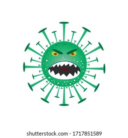 CORONAvirus icon, virus ready to attack, danger, emblem, pandemic, vector illustration
