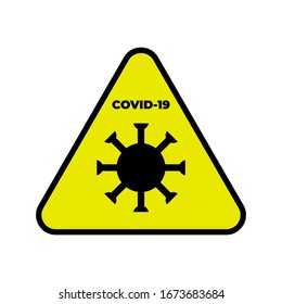 Coronavirus Icon - Yellow triangle hazard sign - element for your design