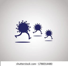 coronavirus icon.influenza pandemic. virion of Corona-virus.run coronavirus Vector