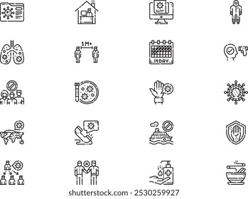Coronavirus icons collection is a vector illustration with editable stroke.