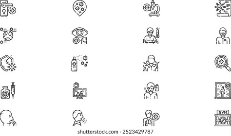 Coronavirus icons High-Quality Vector Icons Collection with Editable Stroke. Ideal for Professional and Creative Projects.