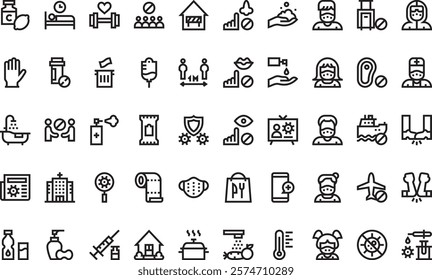 Coronavirus icons High-Quality Vector Icons Collection with Editable Stroke. Ideal for Professional and Creative Projects