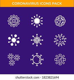 Coronavirus icons pack. Set of 9 editable vector icons.