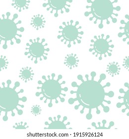 Coronavirus icons seamless pattern on white background Coronavirus concept vector pattern background Covid-19 icons background can be used for wallpaper wrapping paper or for any else