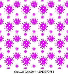 Coronavirus-Symbole nahtlose Muster auf weißem Hintergrund.  Konzept-Vektormuster-Hintergrund, verwendet für Tapete-Wickelpapier
