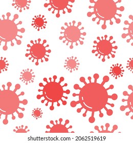 Coronavirus icons seamless pattern on white background Coronavirus concept vector pattern background Covid-19 icons background can be used for wallpaper wrapping paper or for any else