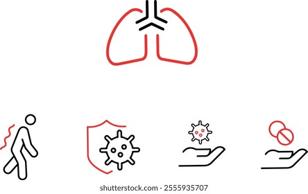 coronavirus icons,Measures, Coronavirus Symptoms icons vector design