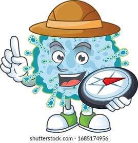 Coronavirus illness an experienced explorer working using a compass