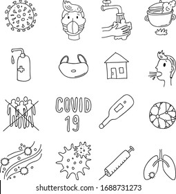 Coronavirus illustration. Hand drawn beautiful illustration with COVID-19. 