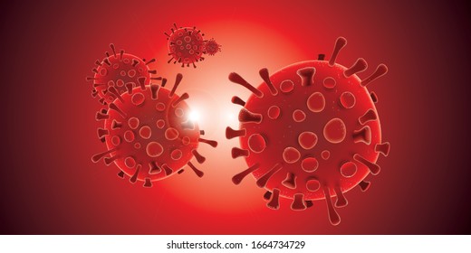 Coronavirus illustration isolated on a white large banner