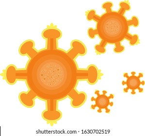 Coronavirus illustration. Isolated vector image, group of coronaviruses. 