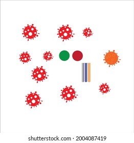 Coronavirus illustration with test tubes