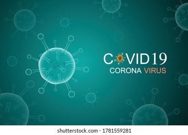 Coronavirus image or COVID-19 for presentation or publicity red background