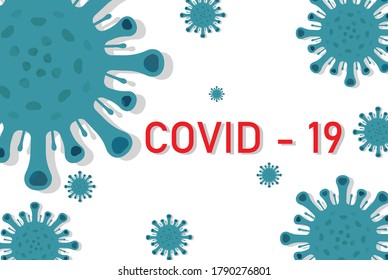 Coronavirus image or COVID-19 for presentation or publicity red background paper art style