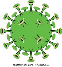 coronavirus image simple green vectoral