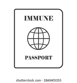 Coronavirus Immune passport template icon. Covid-19 immunity symbol sign. Vector illustration image. Isolated on white background.