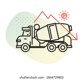 Coronavirus Impact on Cement Industry - Illustration as EPS 10 File
