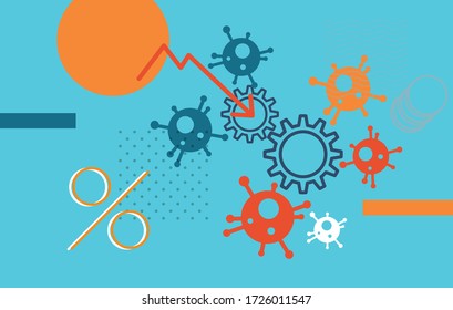 Auswirkungen von Coronavirus auf die Wirtschaft - Abstrakte Darstellung als EPS 10-Datei
