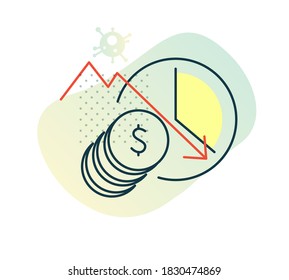Coronavirus Impact on Finance Efficiency - Illustration as EPS 10 File