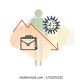 Coronavirus Impact on Job - Hiring Impacted - Illustration as EPS 10 File