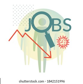 Coronavirus Impact on Job - Hiring Impacted - Illustration as EPS 10 File
