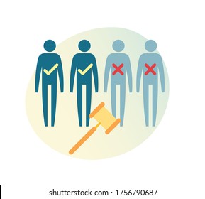 Coronavirus Impact on Job - Labour Court - Illustration as EPS 10 File