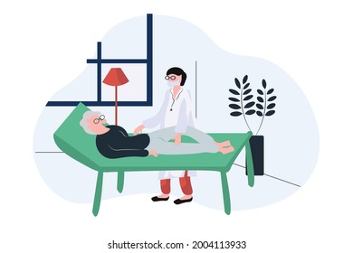 Coronavirus infect control diagnosis concept doctor in mask examining illness patient lying in bed