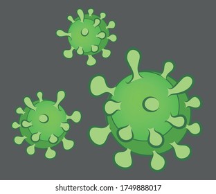 Coronavirus infection. Green bacterium pathogen