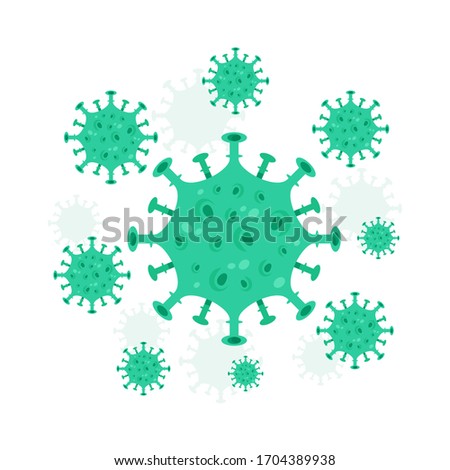 Coronavirus Infection Micro Bacteria. corona virus under the microscope. Severe acute respiratory syndrome coronavirus, COVID-19. Novel coronavirus symbol, nCov-19