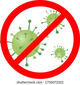 Coronavirus infection warning sign. Vector illustration on a white background.