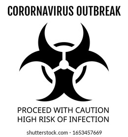 coronavirus or infectious disease, related high risk of virus sign and stop sign vectors illustration.