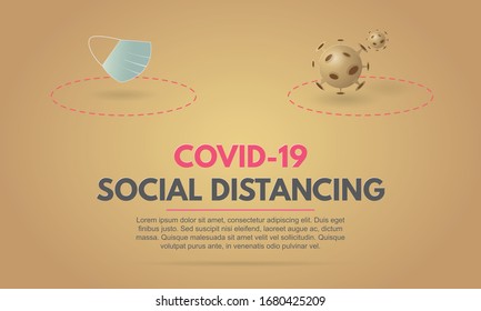 Coronavirus influenza banner, Social distancing, Medical