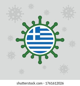 Koronavirus-Infografik in Griechenland. Kreativ bearbeitbare covid-19 Design-Vektorvorlage für Web, News, Mobile, App. Korona-Virus-Illustration nach Ländern.