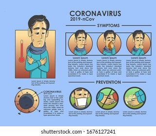 coronavirus infographic with illustrations of people