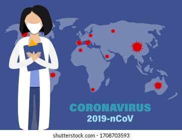 Coronavirus infographic symptoms Covid-19. Influenza background as dangerous flu strain cases as a pandemic medical health risk concept.Floating China pathogen.