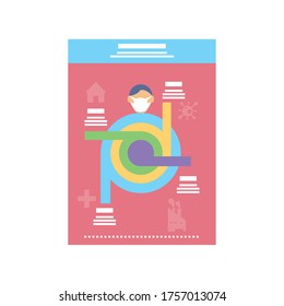 coronavirus infographic template, information and medical data vector illustration design