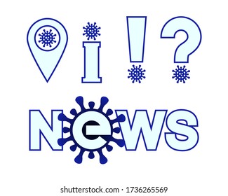 Coronavirus information icons set with sign, 2019-nCoV, coronavirus,bacteria. Coronavirus concept isolated icons.