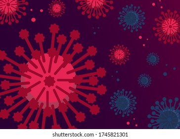 Coronavirus inside human body. Virus floating in a cellular environment.