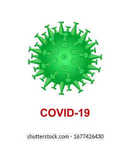 Coronavirus aislado en el fondo blanco.Covid-19. Genética médica Microorganismo bacteriológico. 