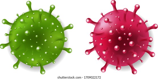 Coronavirus With Isolated White Background With Gradient Mesh, Vector Illustration