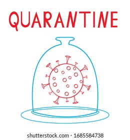 Coronavirus isolation. Quarantine due to seasonal flu. Vector illustration