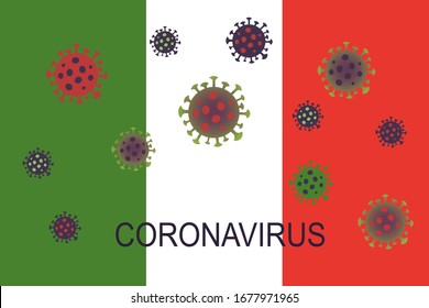 Coronavirus in Italy. Novel coronavirus (2019-nCoV). Concept of coronavirus quarantine.