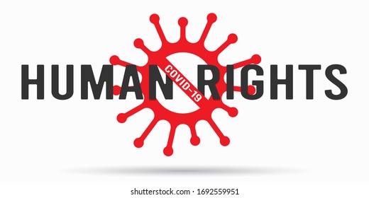 Coronavirus kills human rights and democracy conceptual vector illustration