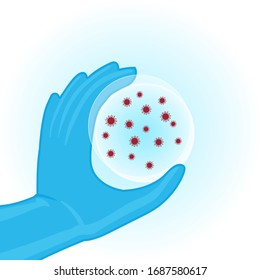 Coronavirus laboratory resarch concept, virology and epidemiology corona virus study, vector illustration EPS 10 format