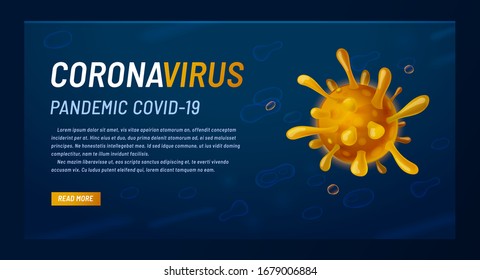 Coronavirus landing page. corona virus pandemic banner