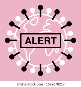 Coronavirus line icon. COVID-19 medical coronavirus. Included are icons such as virus, outbreak, infection, infection, globe in danger, alert
