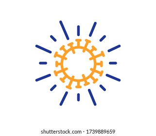 Coronavirus Line Icon. Covid-19 Pandemic Virus Sign. Corona Virus Symbol. Colorful Thin Line Outline Concept. Linear Style Coronavirus Icon. Editable Stroke. Vector